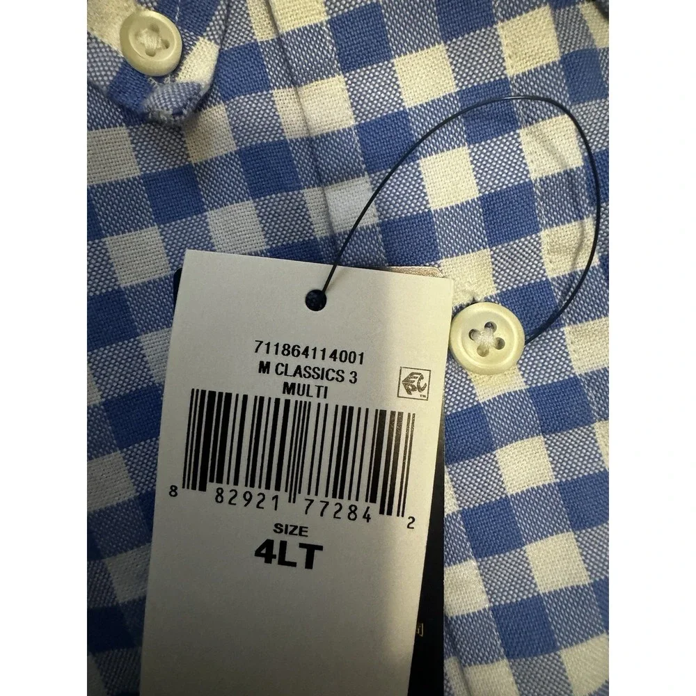 Polo Ralph Lauren 4XLT Palm Trees Short Sleeve‎ Button Down Oxford Shirt Gingham